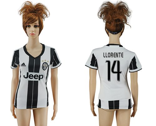 Women's Juventus #14 Llorente Home Soccer Club Jersey